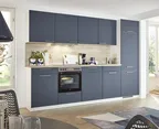 KUBE Easytouch small modern kitchen in Fjord Blue