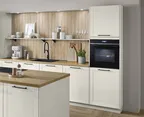 KUBE Frame modern country kitchen in White with wooden worktops