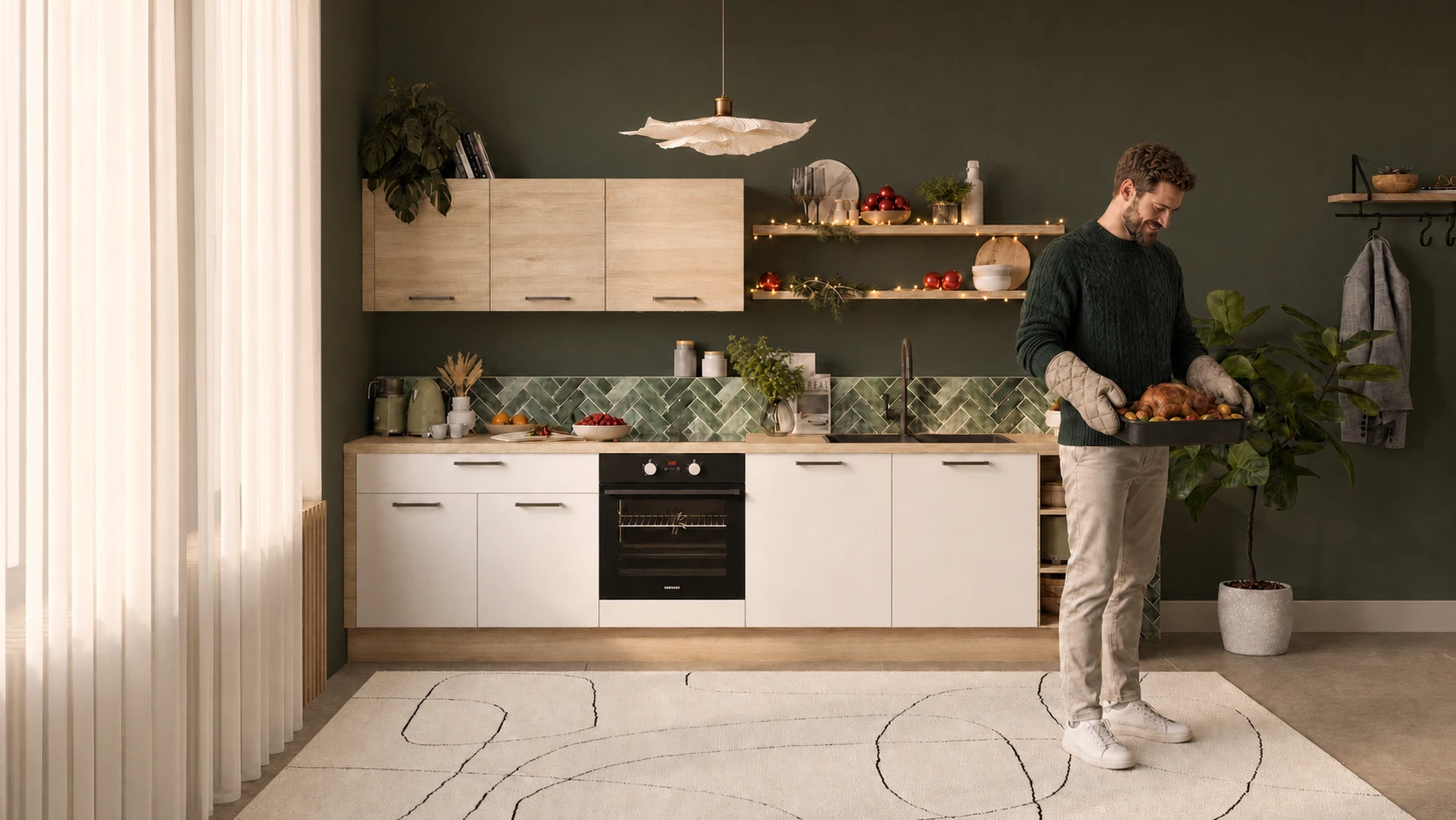 KUBE Kitchens at Christmas. KUBE Lite White and Sanremo Oak.webp KUBE Kitchens at Christmas. KUBE Lite White and Sanremo Oak.webp